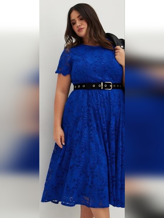torrid Dresses & Skirts - torrid Royal Blue Lace Fit-and-Flare Midi Dress